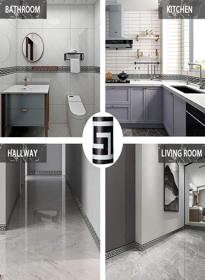 SKOFRI Wallpaper Border Stickers Modern Wall Covering Border Sticker Peel and Stick PVC Border Backsplash Self-Adhesive Border Decorative Tile Stickers Kitchen Cabinet Toilet Border(10M*10CM) - Image 4